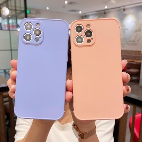 Ultra-thin Cute Square Liquid Silicone Phone Case For iPhone 13 12 11 Pro XS Max SE XR X 8 7 Plus Luxury Lens Protection Funda