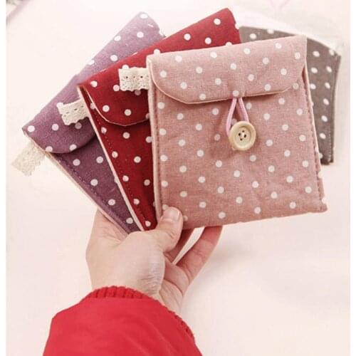 Women Tampon Storage Bag Sanitary Pad Pouch Napkin Cosmetic Bags Organizer Ladies Makeup Bag for Girls Tampon Holder Organizer