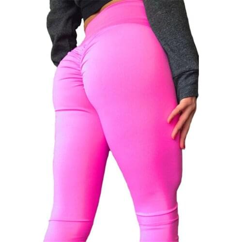 CKAHSBI Women Black Yoga Hip Folds Pants Sport Leggings Push Up Tights Gym Exercise High Waist Fitness Running Athletic Trousers