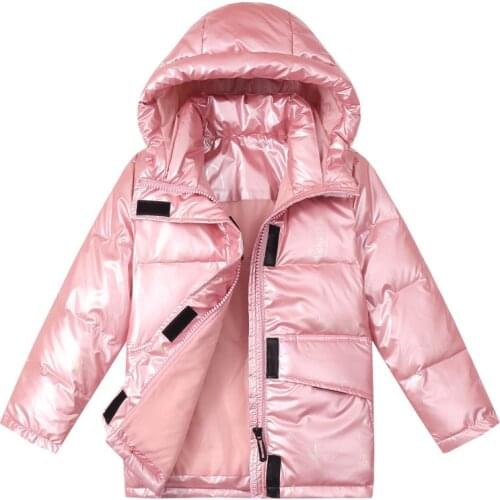 2021 winter Childrens Clothing Down Jacket Boys' Cotton Jacket Solid Color Wash Free Hooded Down Jacket Coat 5-14T