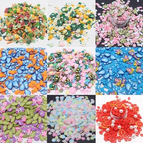 100g/Lot Beautiful Flower Cute Cartoon Images Combination Soft Clay Slices Miniaure Sprinkles for DIY Crafts