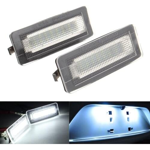 2Pcs Car LED License Plate Light 18SMD Exterior LED Lamp Waterproof 12V-30V For Benz Smart Fortwo W450 W451 W453