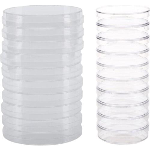 20Pcs Sterile Petri Dishes with Lids for Lab Plate Bacterial Yeast 55mm x 15mm & 90 X15mm