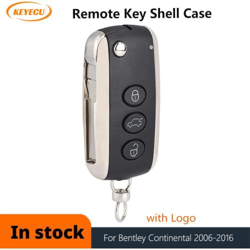 KEYECU 3 Button Remote Car Key Shell Case Fob for Bentley Continental GT GTC Mulsanne Arnage Flying Spur 2002 -14， KR55WK45032