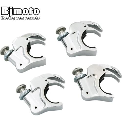 BJMOTO 4pcs Detachable Quick Release 39mm Windshield Clamps For Harley Dyna Rocker Sportster