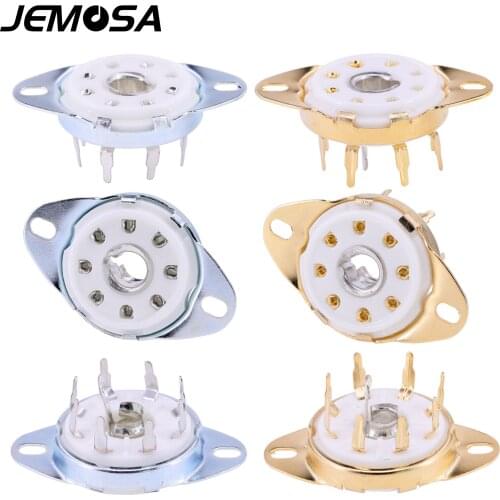 10PCS 8Pin Ceramic Tube Socket GZC8-8-Y PCB Mount Electron Tube 5B254 7N7 4P1S 2J27 EBL21 ECH21 Vacuum Tube Amplifier Audio DIY
