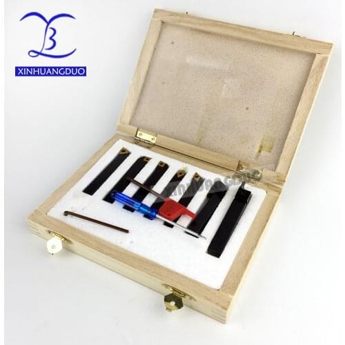 8mm 10mm 7pcs/set indexable lathe cutting tool set with inserts for CNC machine Tincoated, lathe turning tools holder set