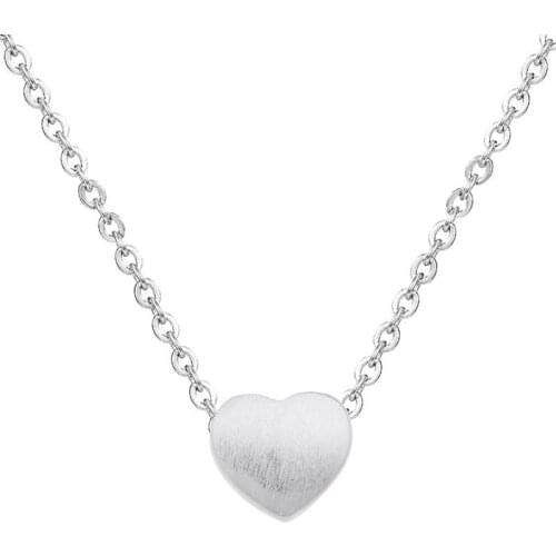 925 Sterling Silver Frosted Women Heart Shape Necklace Pendants Jewelry