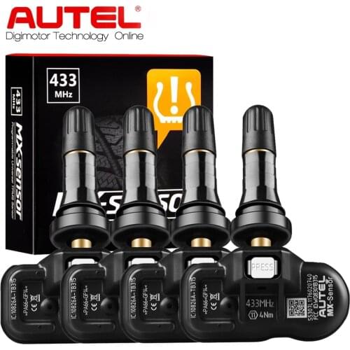 Autel Original MX Sensors TPMS 433MHz MX-Sensor Universal Programmable Clamp-in TPMS Sensor Tire Pressure Tool Rubber Head