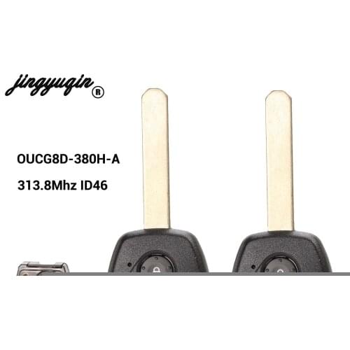 Jingyuqin Car Remote Key for Honda Odyssey S0084-A Accord CIVIC STREAM 2003-2007 OUCG8D-380H-A 313.8MHz with ID46 (7961) Chip