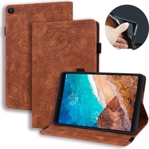Funda For Xiaomi Mi Pad 4 Case 8" Tablet Cover For Xiaomi Mi Pad 4 Plus 10.1" PU Leather+TPU Flower Embossed Wallet Stand Shell