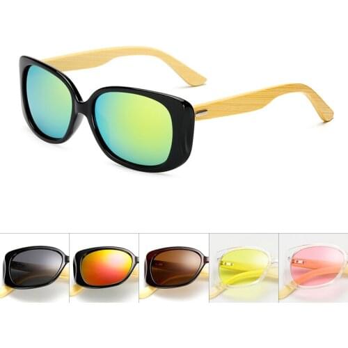 Wooden Bamboo Sunglasses Men Women Mirrored UV400 Sun Glasses Real Wood Shades Gold Blue Goggles Sunglases Male