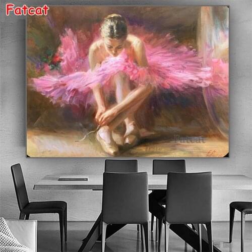 DIY full square diamond painting Oil painting ballet girl dancer pictures for embroidery diamond mosaic Cross Stitch decor PP191