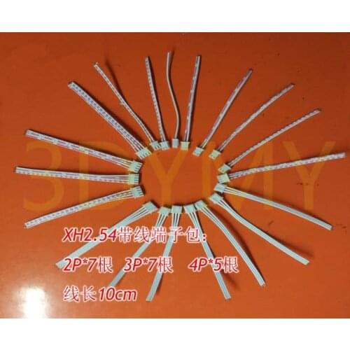 For Ramps1.4 Plus2 XH2.54 With Cable Terminals 19pcs With Wire end pack 2p 3p 4p 10cm length Cable