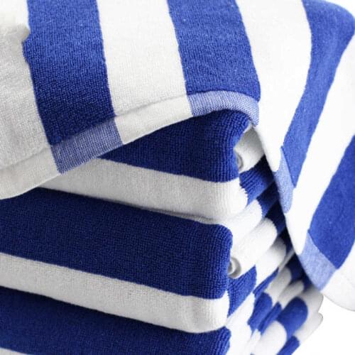 80x150cm Striped Cotton Beach Towel Blue And White Stripes Sport Towels Thick Heavy Absorbent Terry Bath Towel For Adults