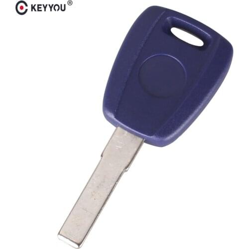 KEYYOU 10X For Fiat Key Shell SIP22 Blue Blank Shell For Fiat 500 Ducato Transponder Key Uncut Blade