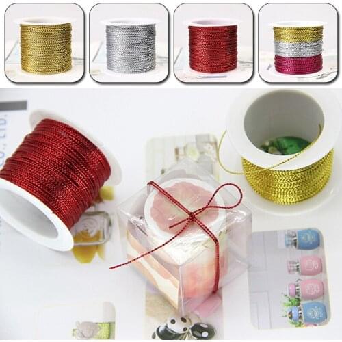 20 Meters Glitter Gold Silver Webbing Line DIY Packing Core Ropes for Gift Tag Wrap String Wedding Birthday Xmas Decor Household