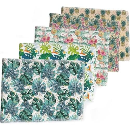 Summer Flowers Pattern Fabric Printed Polyester Cotton Twill Fabric Patchwor Printed 50*145CM