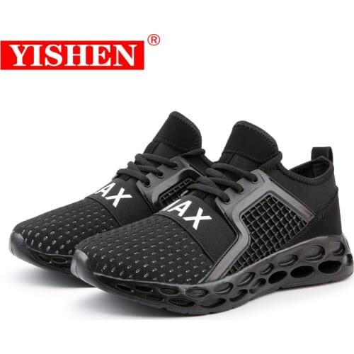 YISHE 2021 New Outdoor Men Running Shoes Man Jogging Walking Sports Shoe High-Quality Lace-Up Athletic Breathable Blade Sneakers