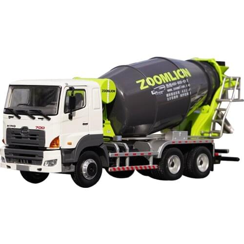 New Original 1:38 Zoomlion Diecast Concrete Cement Mixer Hino 700 Alloy Engineering Truck Model for Gift