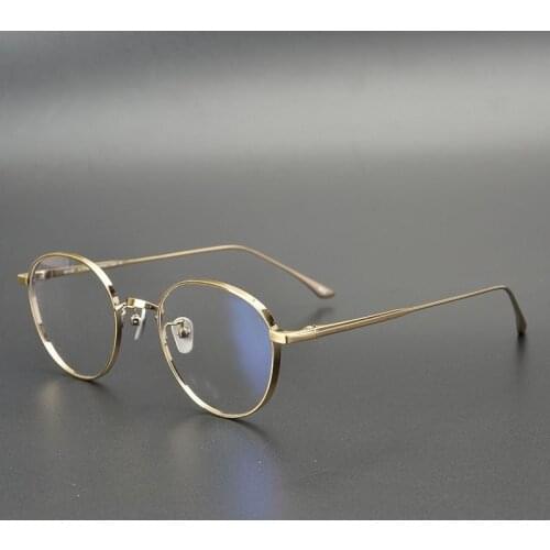 Collection Edition Titanium Glasses Frame Men Handmade Original Quality Eyeglasses Women Retro Round Myopia Computer Spectacles