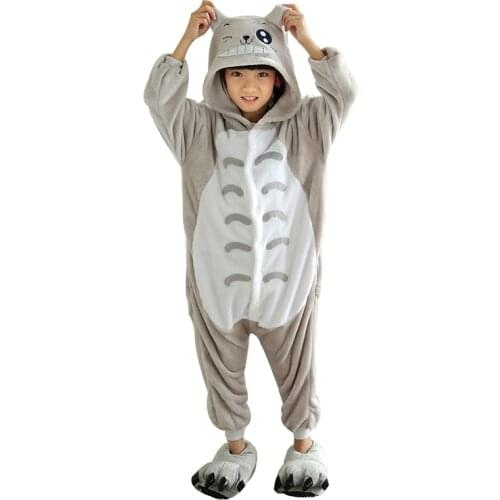 New Anime Pijama Totoro Kids Pajamas One-Piece Pyjamas For Children Animal Cartoon Baby Kigurumi Boy Girl Onesie Cosplay Costume