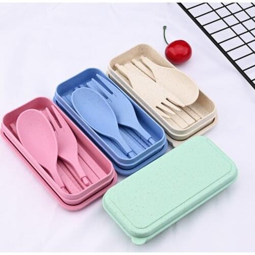 Portable Folding Outdoor Camping Hiking Flatware Dinnerware Cutlery Set Fork Chopsticks Spoon Bento Lunch Box Accessories
