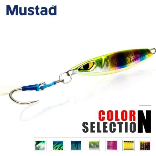 MUSTAD ZIPPY Jigging lures 40g 60g 80g with Assist Hooks Shore Casting Jig Drag Cast Lead Sea Bass Lure Artificial Bait
