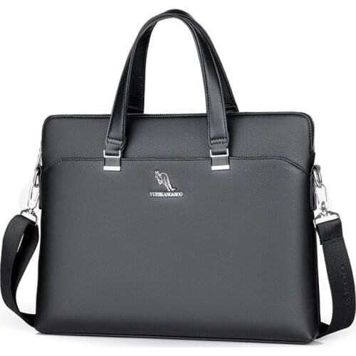 KANGAROO Luxury Brand Leather Men Bag Business Briefcase Laptop Handbag Male Tote Crossbody Shoulder Bag For Men Messenger Bag