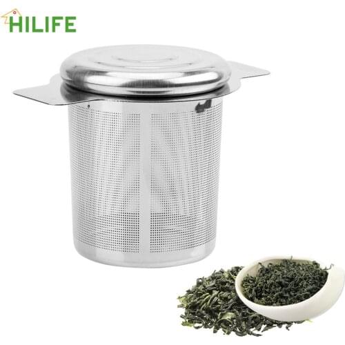 HILIFE Fine Mesh Tea Strainer with 2 Handles Lid Tea and Coffee Filters Tea Infusers Basket Stainless Steel Reusable