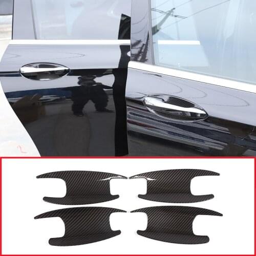 Carbon Fiber Style For Mercedes Benz E Class W213 2016-2019 ABS Plastic Door Bowl Cover Trim Car Accessories
