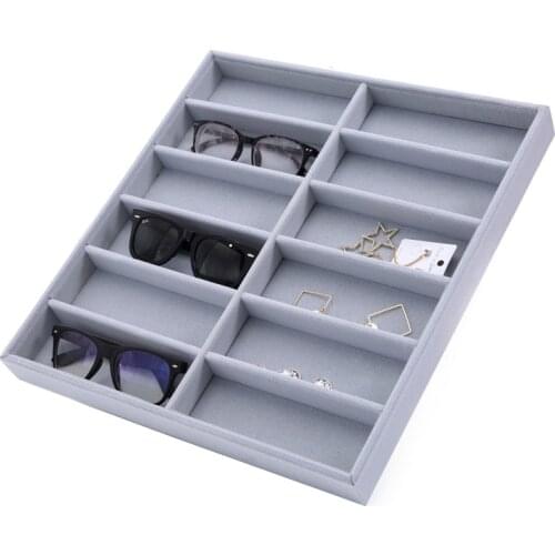Mordoa Glasses Storage 12 Grid Sunglasses Display Sunglass Organizer Eyewear Storage Jewelry Display Box Rack Shelf