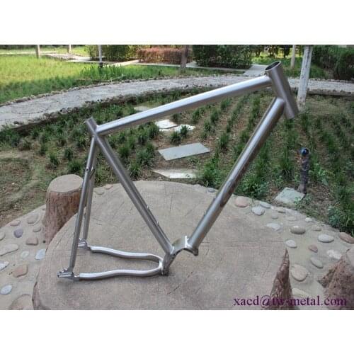 Titanium mtb bike frame with 44mm head tube and sliding dropouts gearbox