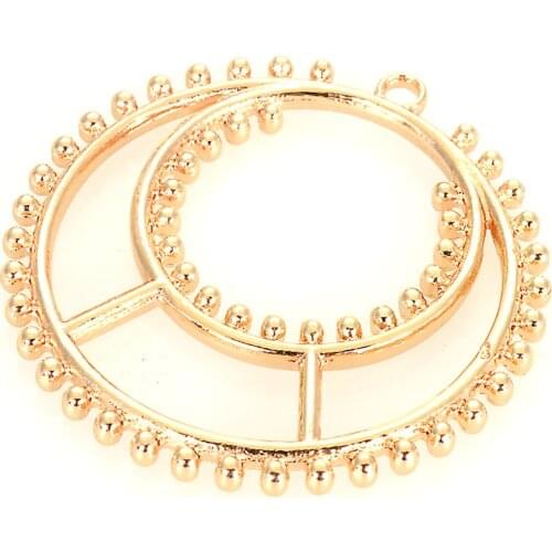 Miasol Vintage Alloy Metal Ear Piecing Frame Round Dangle Charm For Diy Women Earring Jewelry Making