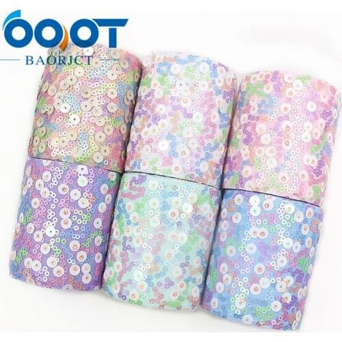 OOOT BAORJCT I-19619-1408,75mm,2yards Colorful Flash film Ribbons,Wedding decoration,Garment accessories,DIY handmade materials
