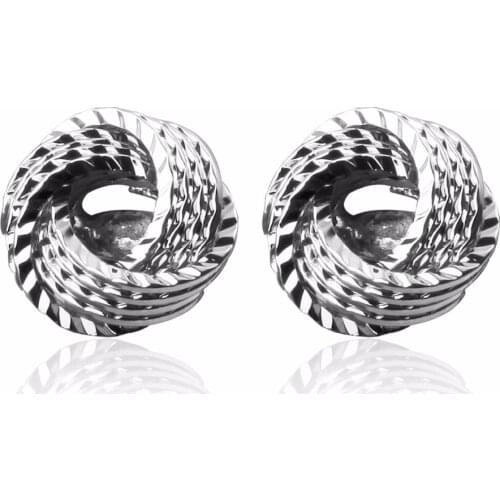 HYX Jewelry round silvery knot Brand Cuff Buttons French Shirt Cufflinks For Mens Fashion Cuff Links