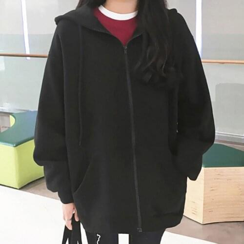 Women Jacket Long Sleeves Thin Texture Hoodie Solid Color Solid Color Drawstring Pocket Hooded Casual Zipper Coat Autumn Winter