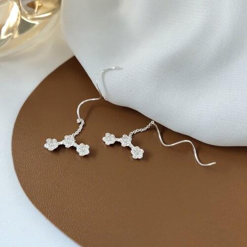 2021 Retro Summer Flower Fairy Van Tassel Ear Wire Temperament Long Earrings Ins Contracted And Pure And Fresh Stud Earrings