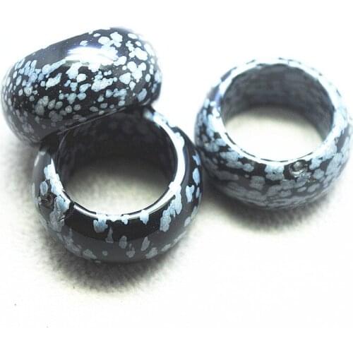 1PC Nature Gem Stone Rings For Party Wearing Unique Jewelry Inner Hole 20MM Golden Sand And Blue Turquoise