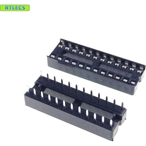 10 pcs / Lot 0.100" 2.54mm IC socket Narrow 24 Position 2x12 24 Pin Row spacing 7.62mm DIP Through hole solder PCB