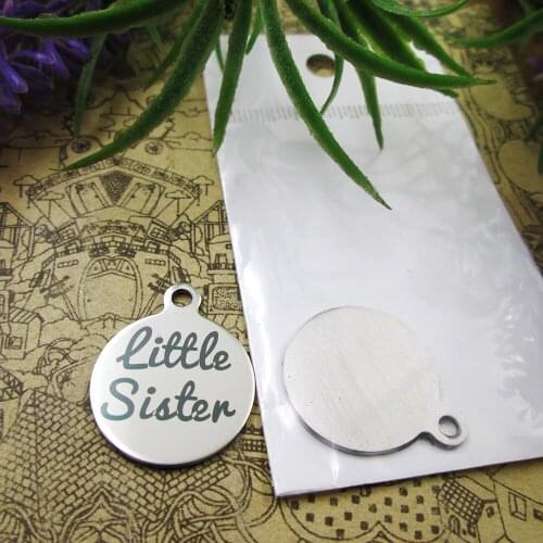 20pcs--"Little Sister"stainless steel charms 5 styles for choosing DIY Charms for necklace bracelets