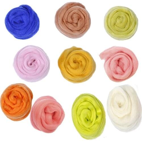 100g Soft White Felting Wool Tops Roving Wool Fibre for Needle Felting DIY Doll Needlework Sewing Projects Felting Wool