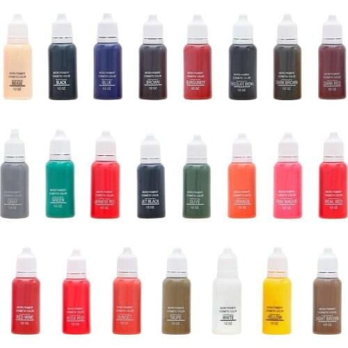 23 Color Semi Permanent Makeup Eyebrows 15 ml Inks Lips Eyebrow Eye Tattoo Inks Pigment Microblading Line Tattoo Color Colo N9I8