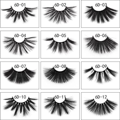 25mm Mink Eyelashes Wholesale Bulk Natural Wispy Makeup Fluffy Dramatic Volume Fake Lashes Extension Handmade False Eye Lashes