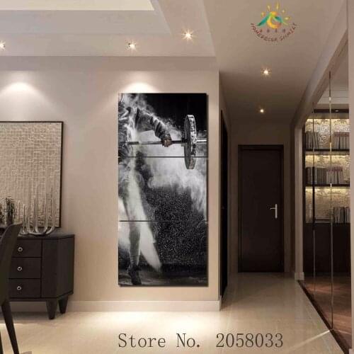 3-4-5 Pieces Weightlifting Man Modern Home Wall Decor Painting Canvas Art HD Print Painting Canvas Picture For Home Decor