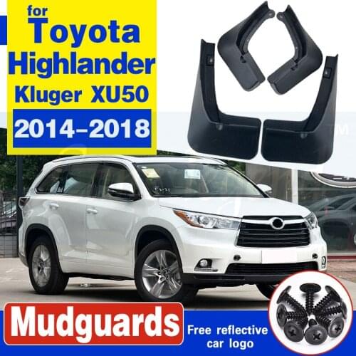 4Pcs Set For Toyota Highlander Kluger XU50 2014 - 2018 Mud Flaps Mudflaps Splash Guards Front Rear Mudguards 2014 2015 2016 2017