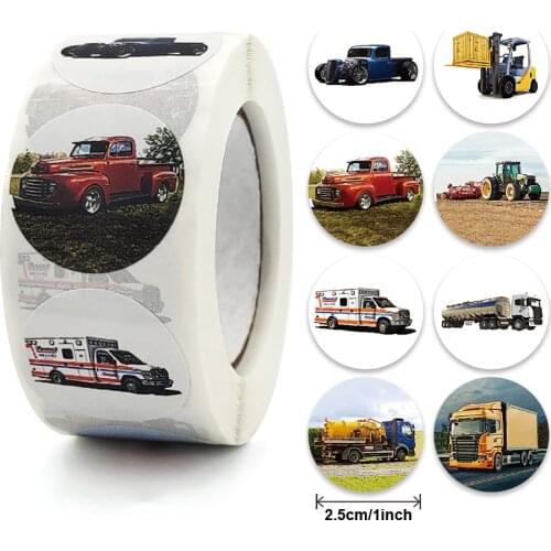 Qiduo 500Pcs Car Stickers for Kids Reward Stickers School Bus Car 8 Designs Birthday Party for Student Children Truck Toy Decor