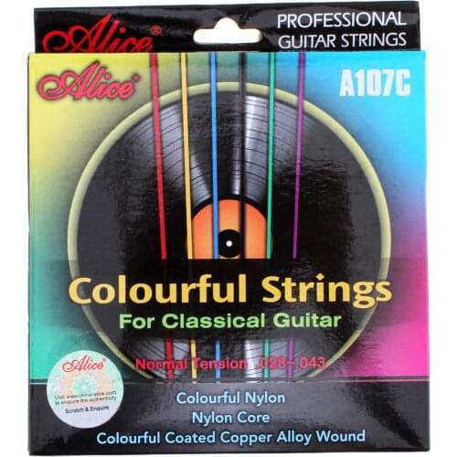 6pcs/lot Colorful Strings Classical Guitar Strings 028 - 043 inch Nylon Coated Copper Alloy Wound