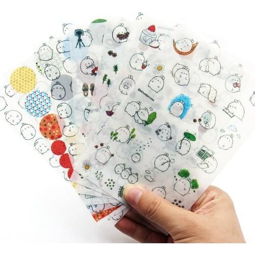 6PCS/Lot Korea Stupid Meng Super Lovely Fat Rabbit Pet Decorative Stickers Children Stationery Decorative Diary Stickers