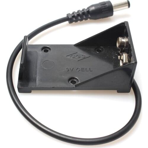 9V Buckle Clip Battery Holder Box DC Plug Socket Battery Holder 6F22 DC Plug 2.1*5.5